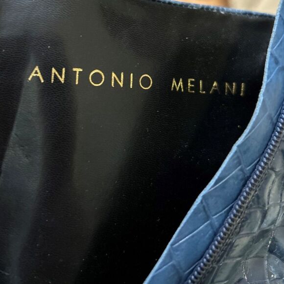 Antonio Melani Blue Croc Leather Boots - Size 7.5 - Picture 5 of 5